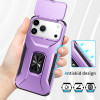 Combat Tough Series Ring Holder Case with Camera Lens Cover for iPhone 17 Pro Max - Purple