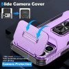 Combat Tough Series Ring Holder Case with Camera Lens Cover for iPhone 17 Pro Max - Purple