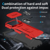 Combat Tough Series Ring Holder Case with Camera Lens Cover for iPhone 17 Pro Max - Red
