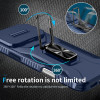 Combat Tough Series Ring Holder Case with Camera Lens Cover for iPhone 17 Pro - Blue