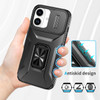 Combat Tough Series Ring Holder Case with Camera Lens Cover for iPhone 17 - Black