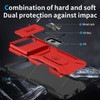 Combat Tough Series Ring Holder Case with Camera Lens Cover for iPhone Air - Red