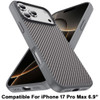 Carbon Fiber Series MagSafe Hybrid Case for iPhone 17 Pro Max - Grey