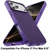 Carbon Fiber Series MagSafe Hybrid Case for iPhone 17 Pro Max - Purple