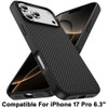 Carbon Fiber Series MagSafe Hybrid Case for iPhone 17 Pro - Black