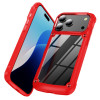 Military Grade Tough Shield Snap-on Transparent Case for iPhone 17 Pro - Red