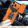Military Grade All-In-One Ring Stand Card Case for iPhone 17 Pro Max - Cosmic Orange