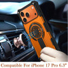 Military Grade MagSafe Tough Ultra Rugged Hybrid Case with Kickstand for iPhone 17 Pro - Cosmic Orange