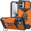 Military Grade All-In-One Ring Stand Card Case for iPhone 17 - Cosmic Orange