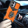 Military Grade All-In-One Ring Stand Card Case for iPhone 17 - Cosmic Orange