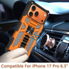 Military Grade Tough Ultra Rugged Hybrid Case with Kickstand for iPhone 17 Pro - Cosmic Orange
