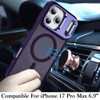 InFrame Series MagSafe Matte Case with Camera Ring Stand for iPhone 17 Pro Max - Purple