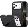 Military Grade TUFF Hybrid Armor Case with Kickstand for iPhone 17 Pro - Black