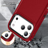 Military Grade TUFF Hybrid Armor Case with Kickstand for iPhone 17 Pro - Red