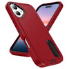 Military Grade TUFF Hybrid Armor Case with Kickstand for iPhone 17 - Red