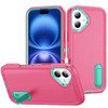Military Grade TUFF Hybrid Armor Case with Kickstand for iPhone 17 - Hot Pink Teal