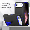 Military Grade TUFF Hybrid Armor Case with Kickstand for iPhone Air - Black Blue