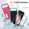 Military Grade TUFF Hybrid Armor Case with Kickstand for iPhone Air - Hot Pink Teal