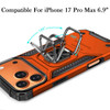 Military Grade Robust Series Hybrid Case with Ring Grip for iPhone 17 Pro Max - Cosmic Orange
