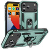 Military Grade Hybrid Case with Ring Grip for iPhone 17 Pro Max - Green
