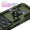 Military Grade Hybrid Case with Ring Grip for iPhone 17 Pro Max - Military Green