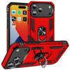 Military Grade Hybrid Case with Ring Grip for iPhone 17 Pro Max - Red
