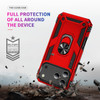 Military Grade Hybrid Case with Ring Grip for iPhone 17 Pro Max - Red