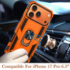 Military Grade Hybrid Case with Ring Grip for iPhone 17 Pro - Cosmic Orange