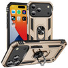 Military Grade Hybrid Case with Ring Grip for iPhone 17 Pro - Gold