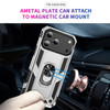 Military Grade Hybrid Case with Ring Grip for iPhone 17 Pro - Silver