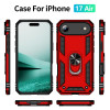 Military Grade Hybrid Case with Ring Grip for iPhone Air - Red