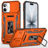 Military Grade Ring Holder Case with Camera Lens Cover for iPhone 17 - Cosmic Orange