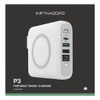 InfinaCore Pandora P3 8000mAh Portable Power Bank Battery Qi Wireless Charging Pad with USB-C and USB-A Wall Charger Ports - White