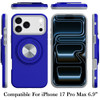 Circular Series Hybrid Case with Rotating Ring Stand for iPhone 17 Pro Max - Blue
