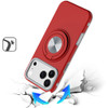 Circular Series Hybrid Case with Rotating Ring Stand for iPhone 17 Pro - Red