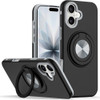 Circular Series Hybrid Case with Rotating Ring Stand for iPhone 17 - Black