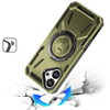 Military Grade MagSafe Hybrid Armor Case with Rotating Kickstand for iPhone 17 - Green