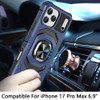 Military Grade Robotic Series Hybrid Case with Ring Grip for iPhone 17 Pro Max - Blue