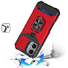 Military Grade All-In-One Ring Stand Card Case for iPhone 17 - Red