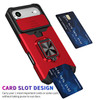 Military Grade All-In-One Ring Stand Card Case for iPhone Air - Red