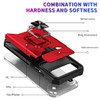 Military Grade All-In-One Ring Stand Card Case for iPhone Air - Red