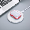 Rugged Crystal Clear Case with Reinforced Bumpers for AirPods Pro 3 - Red