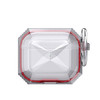 Rugged Crystal Clear Case with Reinforced Bumpers for AirPods Pro 3 - Red