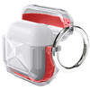 Rugged Crystal Clear Case with Reinforced Bumpers for AirPods Pro 3 - Red