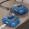 Carbon Series TUFF Hybrid Case with Secure Lock Clip for AirPods Pro 3 - Blue