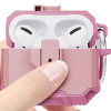 Carbon Series TUFF Hybrid Case with Secure Lock Clip for AirPods Pro 3 - Pink