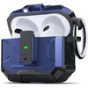 Carbon Fiber Series TUFF Hybrid Case with Secure Lock Clip for AirPods Pro 3 - Blue