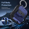Carbon Fiber Series TUFF Hybrid Case with Secure Lock Clip for AirPods Pro 3 - Blue