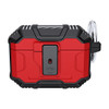 Carbon Fiber Series TUFF Hybrid Case with Secure Lock Clip for AirPods Pro 3 - Red