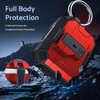 Carbon Fiber Series TUFF Hybrid Case with Secure Lock Clip for AirPods Pro 3 - Red